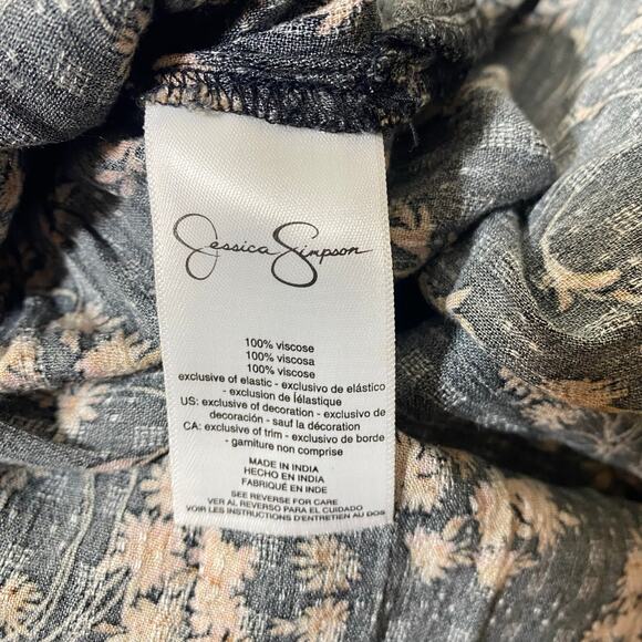 Jessica Simpson Clarice Cap Sleeve Smocked Tiered Floral Maxi Dress Sz Large NWT - Picture 8 of 8